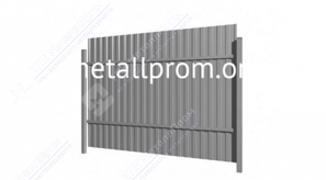 Забор из профнастила с профильным столбом 60х40 мм (Оцинкованный)