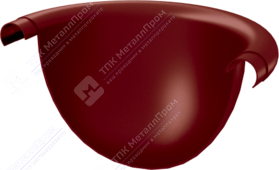 Заглушка желоба Аквасистем 125 RR28 темно-красный