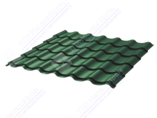 Металлочерепица МЧ2 Монтеррей Ретро 0,5 ПЭ RAL6005 зеленый мох