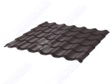 Металлочерепица МЧ2 Монтеррей Ретро 0,45 ПЭ RAL8019 темный шоколад