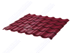Металлочерепица МЧ2 Монтеррей Ретро 0,45 Sunmatt RAL3005 красное вино