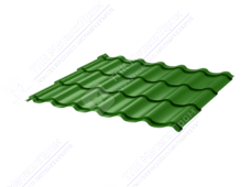 Металлочерепица МЧ2 Монтеррей 0,4 ПЭ RAL6002 зеленый лист