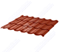 Металлочерепица МЧ2 Монтеррей 0,5 Стальной бархат RAL8004 коричневая медь