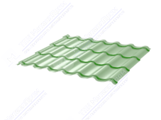 Металлочерепица МЧ2 СуперМонтеррей 0,4 ПЭ RAL6021 бледно-зеленый