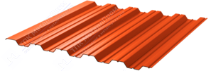 Профнастил полимер НС35 0,45 ТУ 1000/1060 ПЭ RAL2004 оранжевый