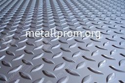 Лист нержавеющий рифленый, холоднокатаный, (чечевица) давленный AISI 304 (08Х18Н10) 1,2х1250х2500 мм