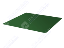 Лист с полимерным покрытием 0,45х1250х2000 мм ПЭ в пленке RAL6005 зеленый мох
