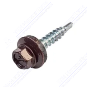 Саморез 4,8 35 KPcZP с прокладкой RAL8004 коричневая медь