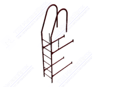 Лестница BORGE 1,8м фасадная RAL3005 красное вино