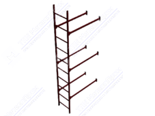 Лестница нижняя BORGE 3м фасадная комплект RAL3005 красное вино