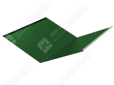 Планка ендовы нижняя 298 298 0,45 3м стандарт ПЭ RAL6002 зеленый лист К-510