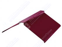 Планка конька плоского простого 190 190 0,4 2м стандарт ПЭ в пленке RAL3009 красный оксид К-511